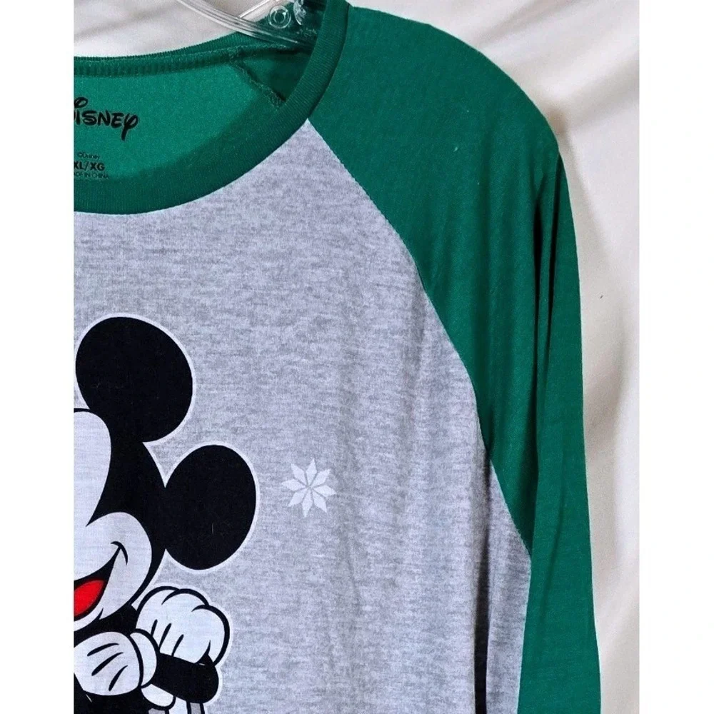 Disney‎ Mickey Mouse Christmas Pajamas Set Long Sleeve Fleece Pants Women XL